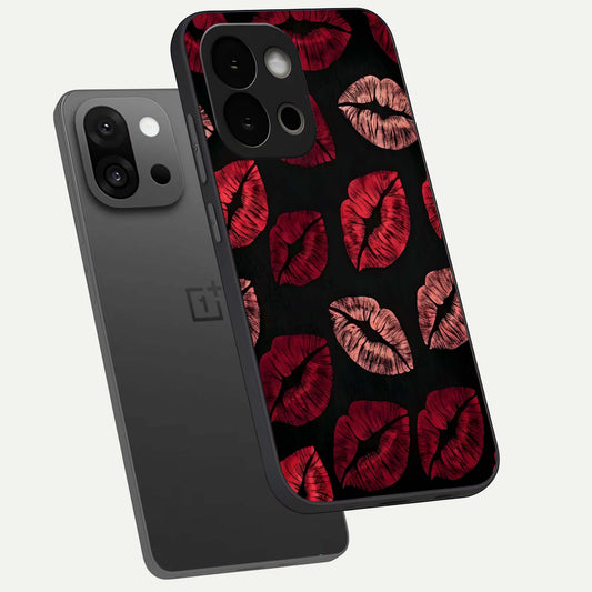  Midnight Kiss Love phone case For OnePlus 13S showing premium glass back cover with detailed artwork