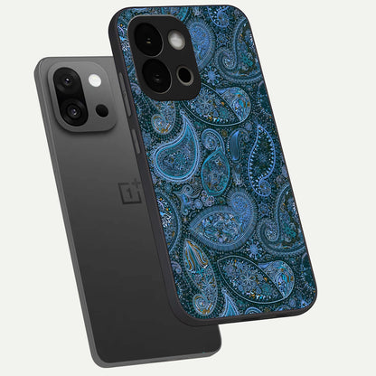  Midnight Paisley Glow phone case For OnePlus 13S showing premium glass back cover with detailed artwork