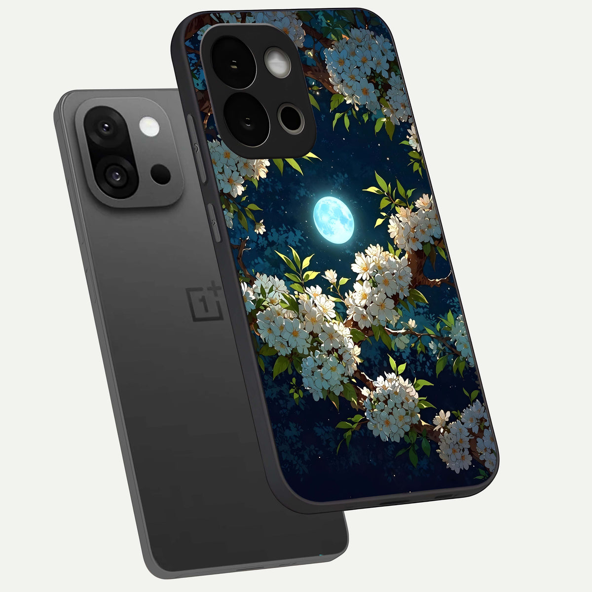 Moonlit Blossom Dream phone case For OnePlus 13S showing premium glass back cover with detailed artwork