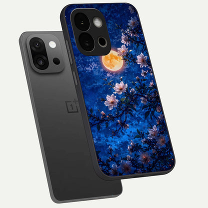  Moonlit Blossoms Night phone case For OnePlus 13S showing premium glass back cover with detailed artwork