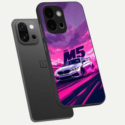  MS Neon Car phone case For OnePlus 13S showing premium glass back cover with detailed artwork