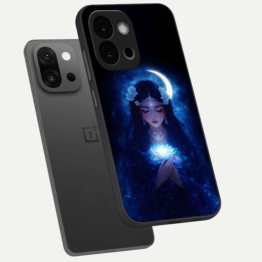  Mystic Moon Queen phone case For OnePlus 13S showing premium glass back cover with detailed artwork