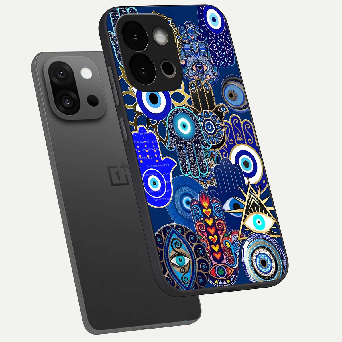  Mystic Palm Guard phone case For OnePlus 13S showing premium glass back cover with detailed artwork