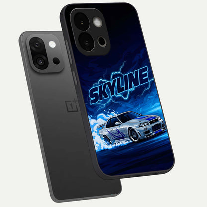  Neon Drift Beast phone case For OnePlus 13S showing premium glass back cover with detailed artwork