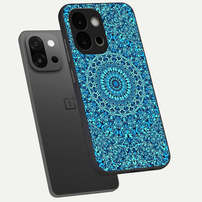  Ocean Bloom Mandala phone case For OnePlus 13S showing premium glass back cover with detailed artwork