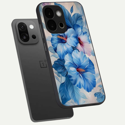  Ocean Hibiscus Grace phone case For OnePlus 13S showing premium glass back cover with detailed artwork