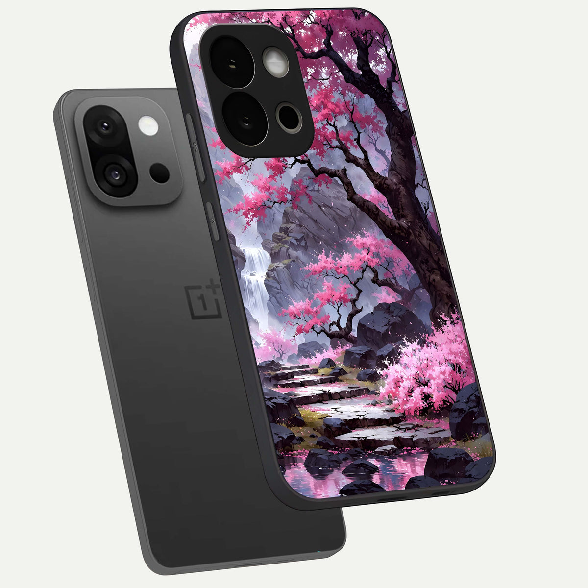  Pink Sunflower Glow phone case For OnePlus 13S showing premium glass back cover with detailed artwork