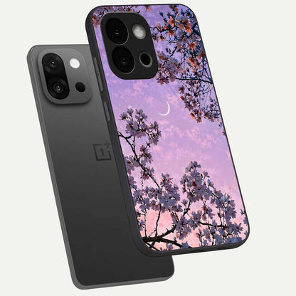  Purple Serenity Moon phone case For OnePlus 13S showing premium glass back cover with detailed artwork