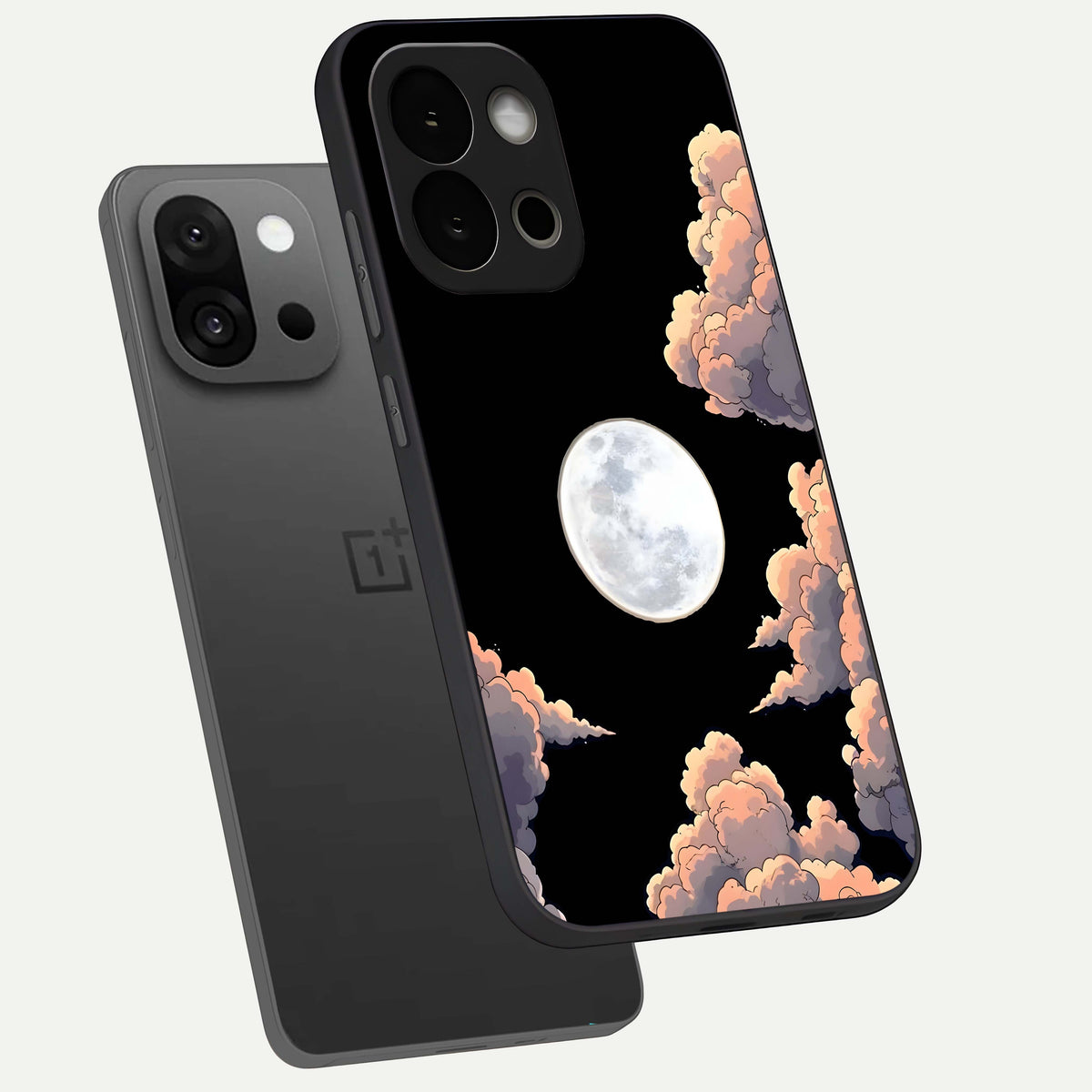  Shade Cloud Moon phone case For OnePlus 13S showing premium glass back cover with detailed artwork