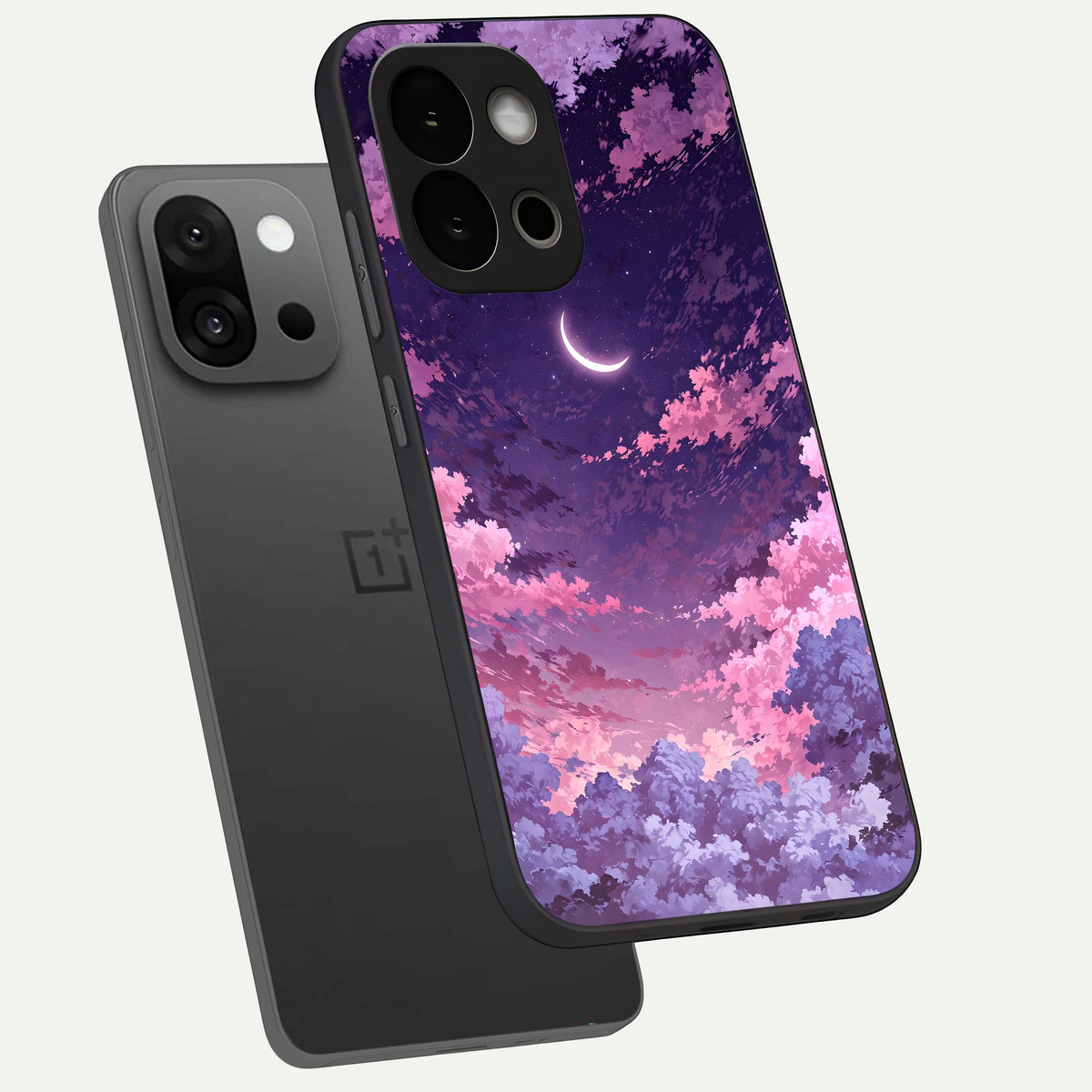  Sky Drift Clouds phone case For OnePlus 13S showing premium glass back cover with detailed artwork