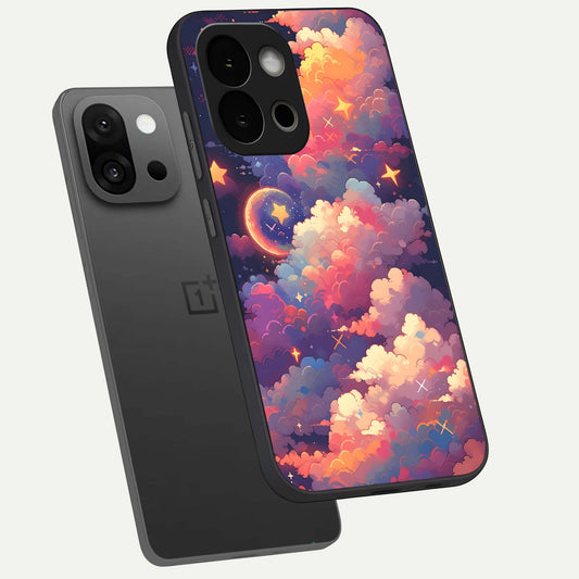  Starlit Dream Clouds phone case For OnePlus 13S showing premium glass back cover with detailed artwork