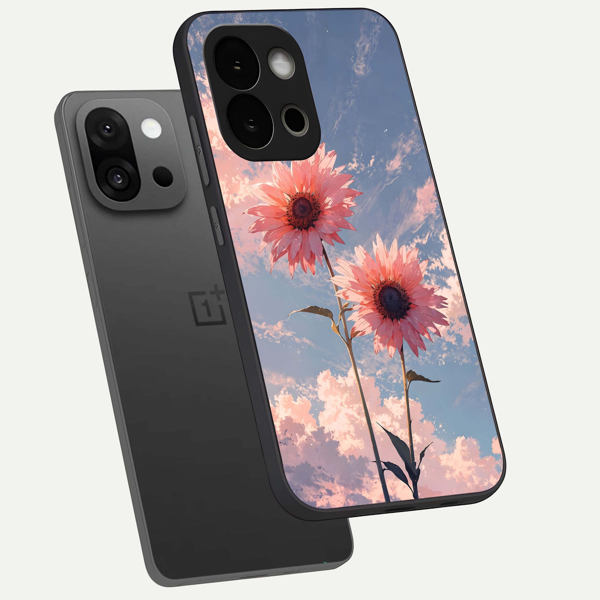  Sun Moon Balance phone case For OnePlus 13S showing premium glass back cover with detailed artwork