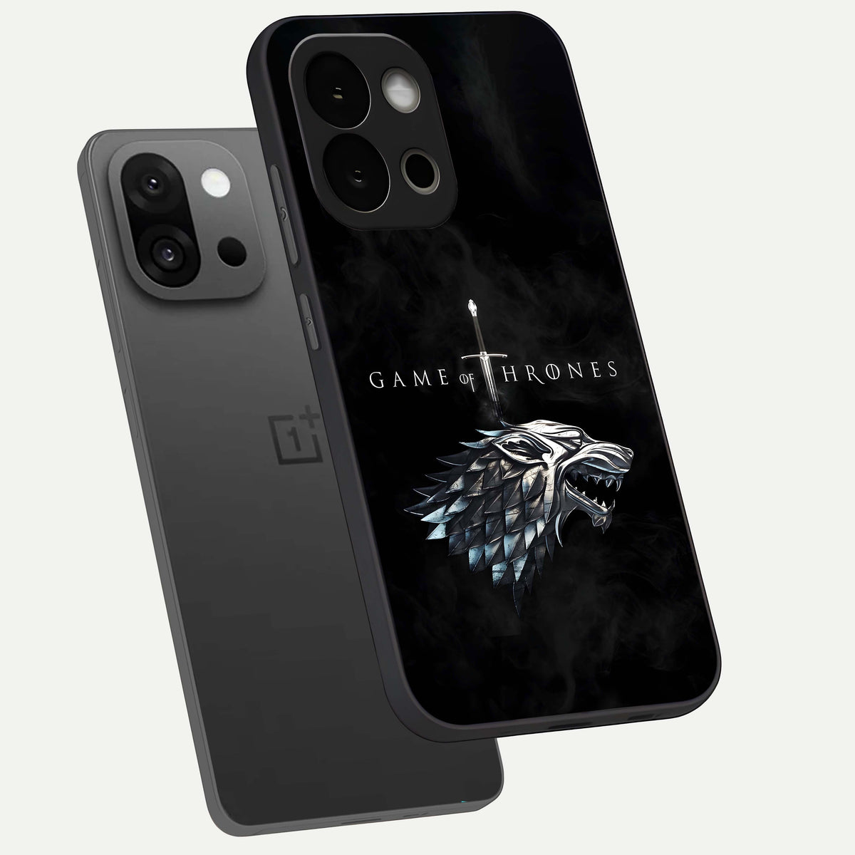  Throne Wolf Legacy phone case For OnePlus 13S showing premium glass back cover with detailed artwork