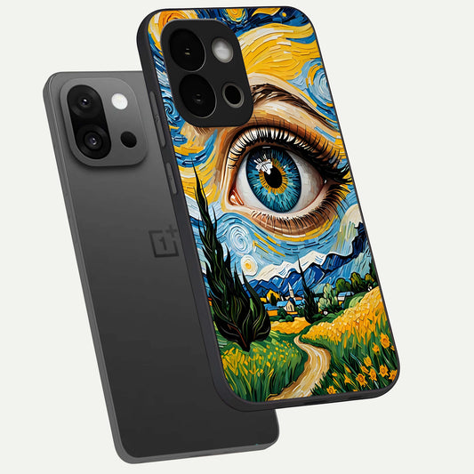 Van Gogh Eye phone case For OnePlus 13S showing premium glass back cover with detailed artwork