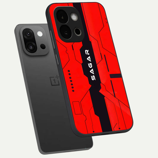  Voltage Rise CYBERPUNK Custom Name phone case For OnePlus 13S showing premium custom name glass back cover