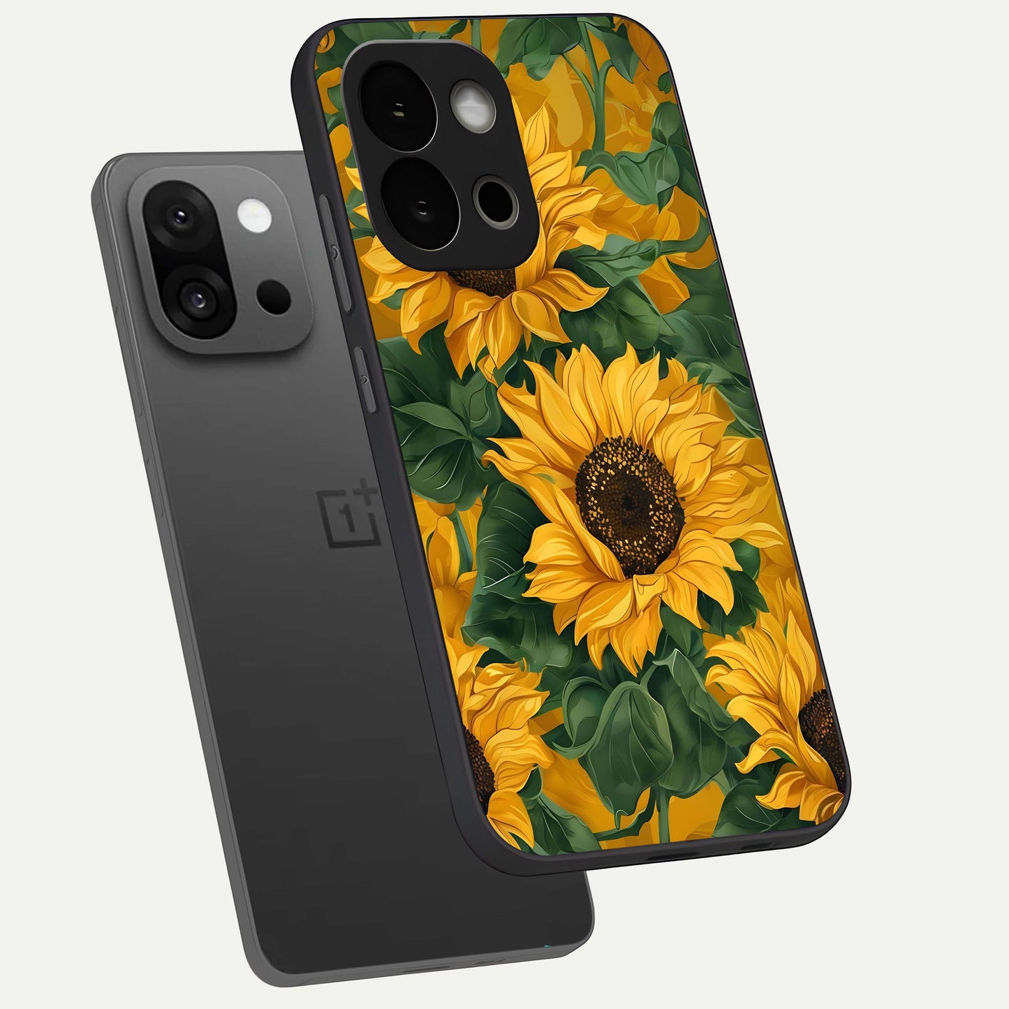 Bright Sunflower Bloom Glass Case displayed upright for vibrant floral visibility and premium finish.