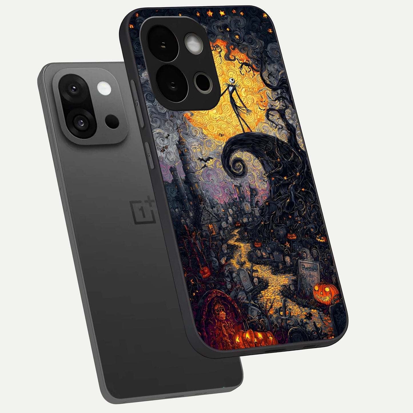 Pumpkin Moon Night Glass Case displayed upright for festive night visibility and premium finish.