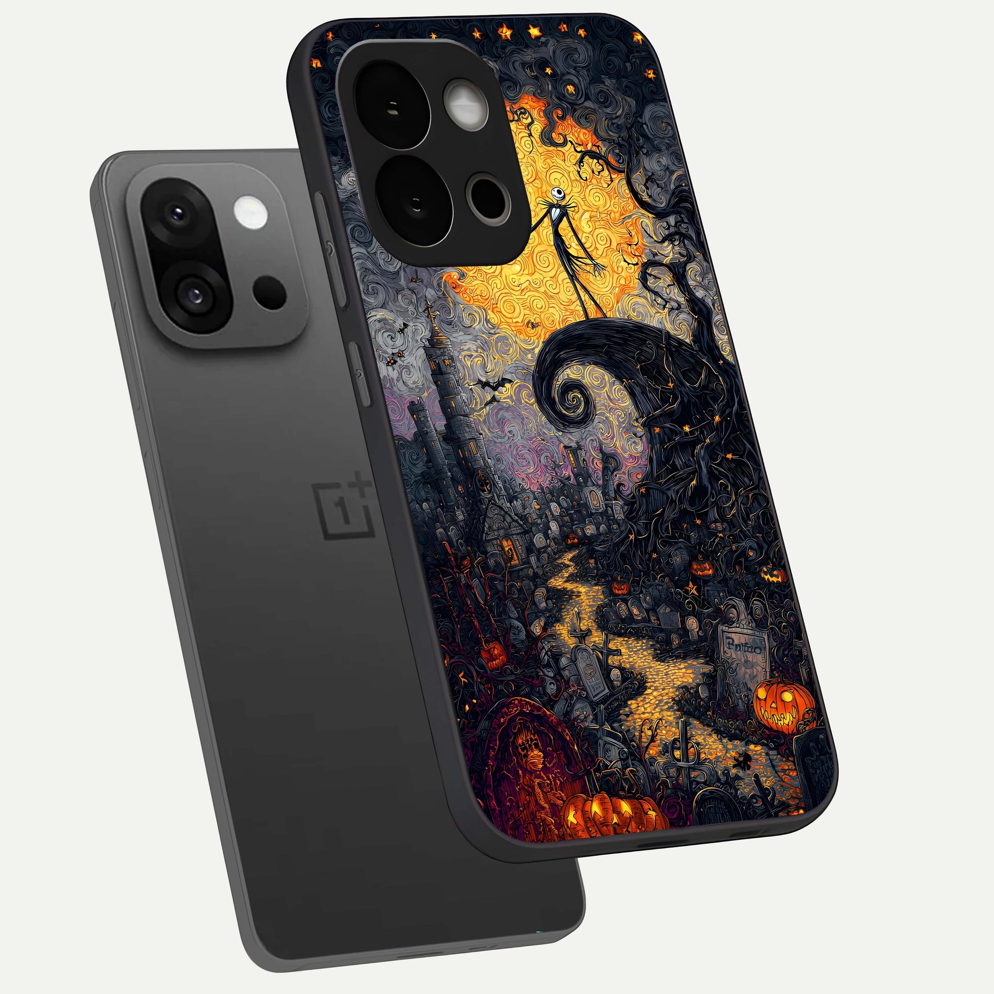 Pumpkin Moon Night Glass Case displayed upright for festive night visibility and premium finish.