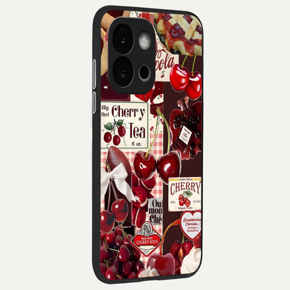  Aesthetic Cherry Tea back cover For OnePlus 13S slim fit glass case with vibrant aesthetic design