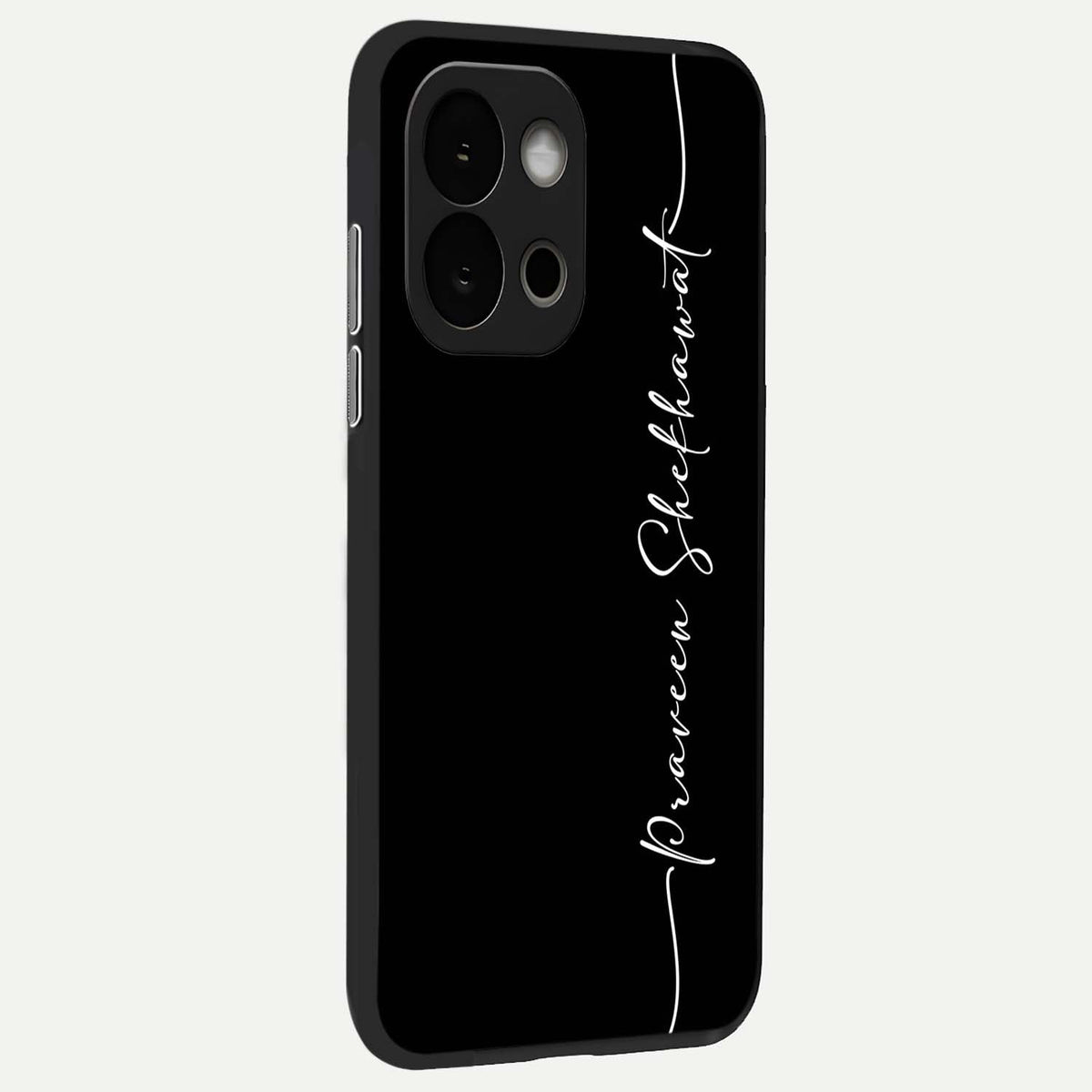  Black Tune Custom Name back cover For OnePlus 13S slim fit glass case with vibrant aesthetic design