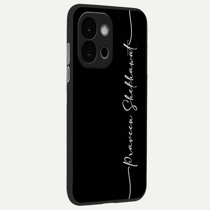  Black Tune Custom Name back cover For OnePlus 13S slim fit glass case with vibrant aesthetic design