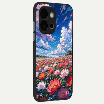  Blossom Sky Field back cover For OnePlus 13S slim fit glass case with vibrant aesthetic design