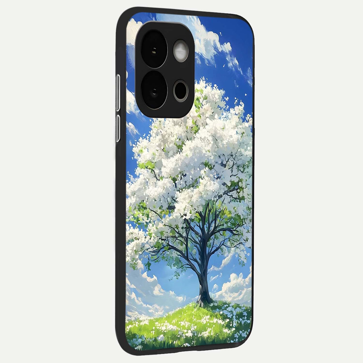  Blossom Sky Serenity back cover For OnePlus 13S slim fit glass case with vibrant aesthetic design