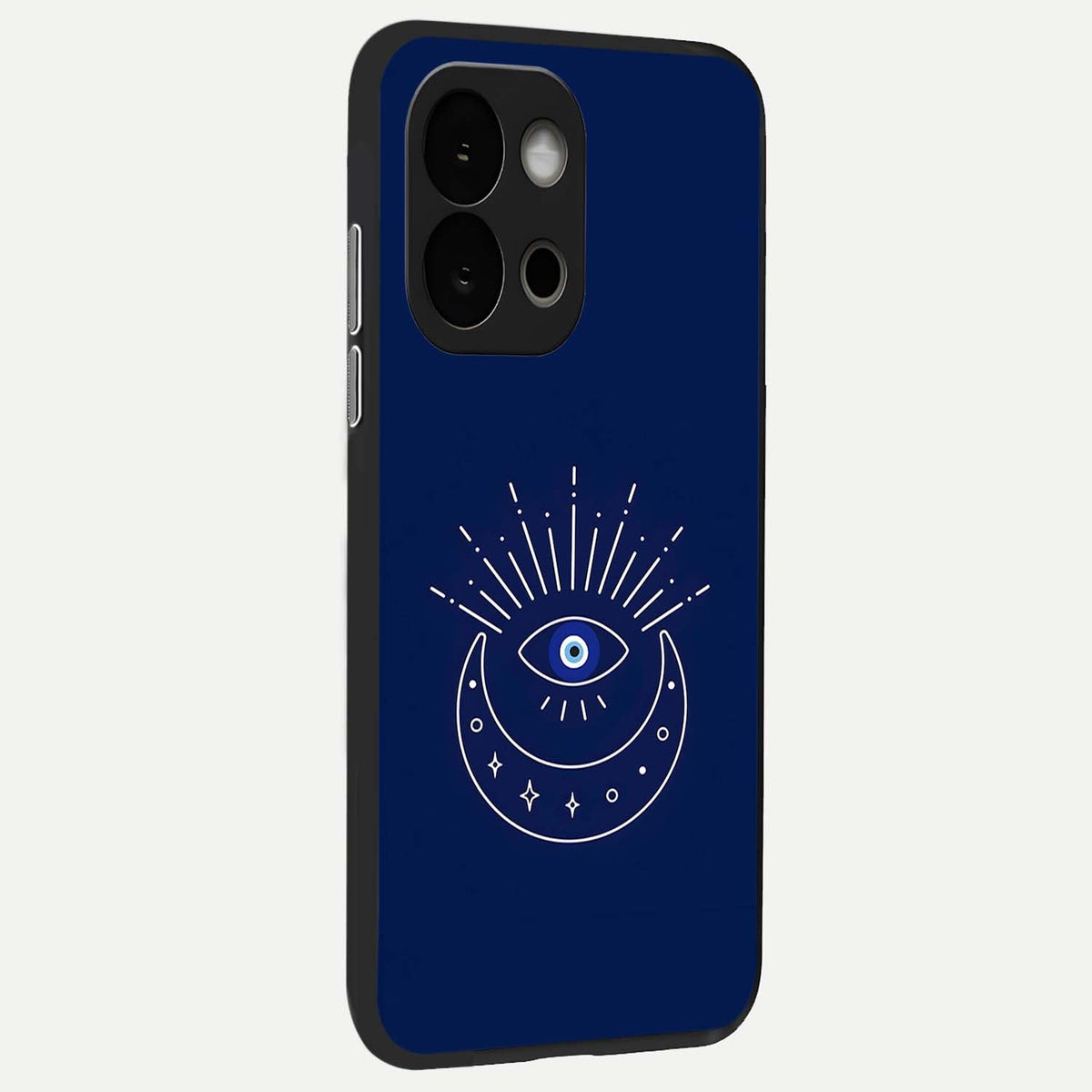  Blue Evil Eye back cover For OnePlus 13S slim fit glass case with vibrant aesthetic design