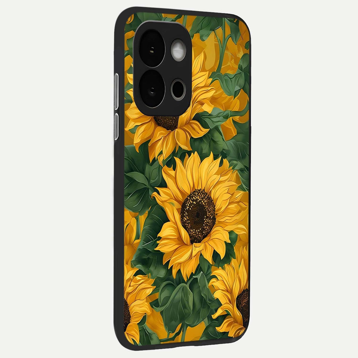  Bright Sunflower Bloom back cover For OnePlus 13S slim fit glass case with vibrant aesthetic design