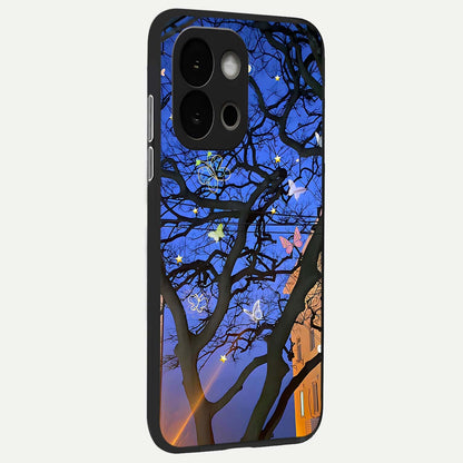  Butterfly Night Magic back cover For OnePlus 13S slim fit glass case with vibrant aesthetic design