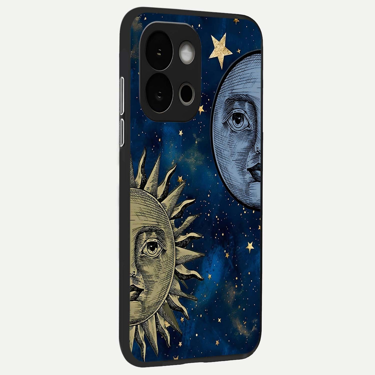  Celestial Moon With Sun back cover For OnePlus 13S slim fit glass case with vibrant aesthetic design