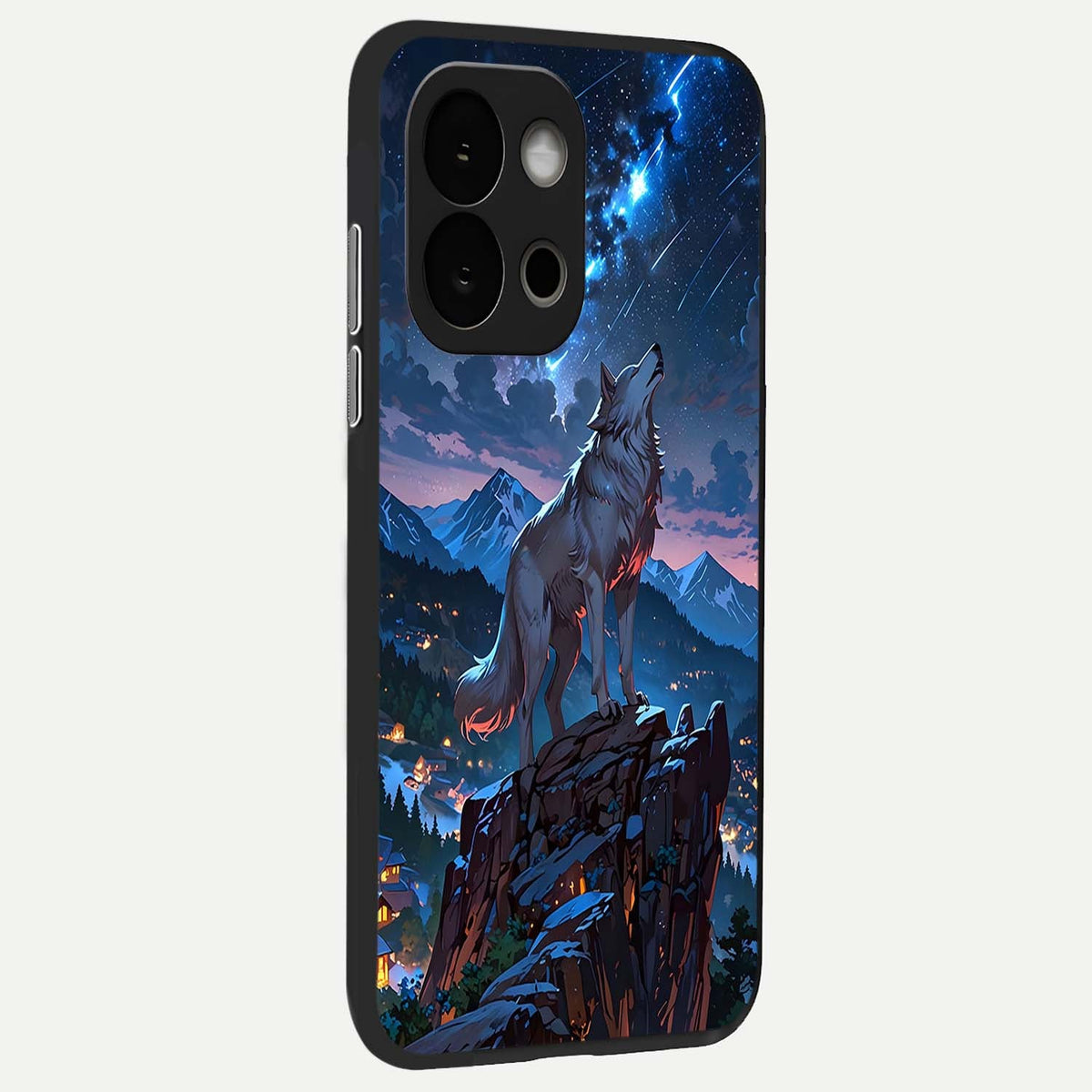  Celestial Wolf Howl back cover For OnePlus 13S slim fit glass case with vibrant aesthetic design
