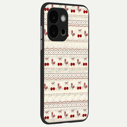  Cherry Bloom Charm back cover For OnePlus 13S slim fit glass case with vibrant aesthetic design