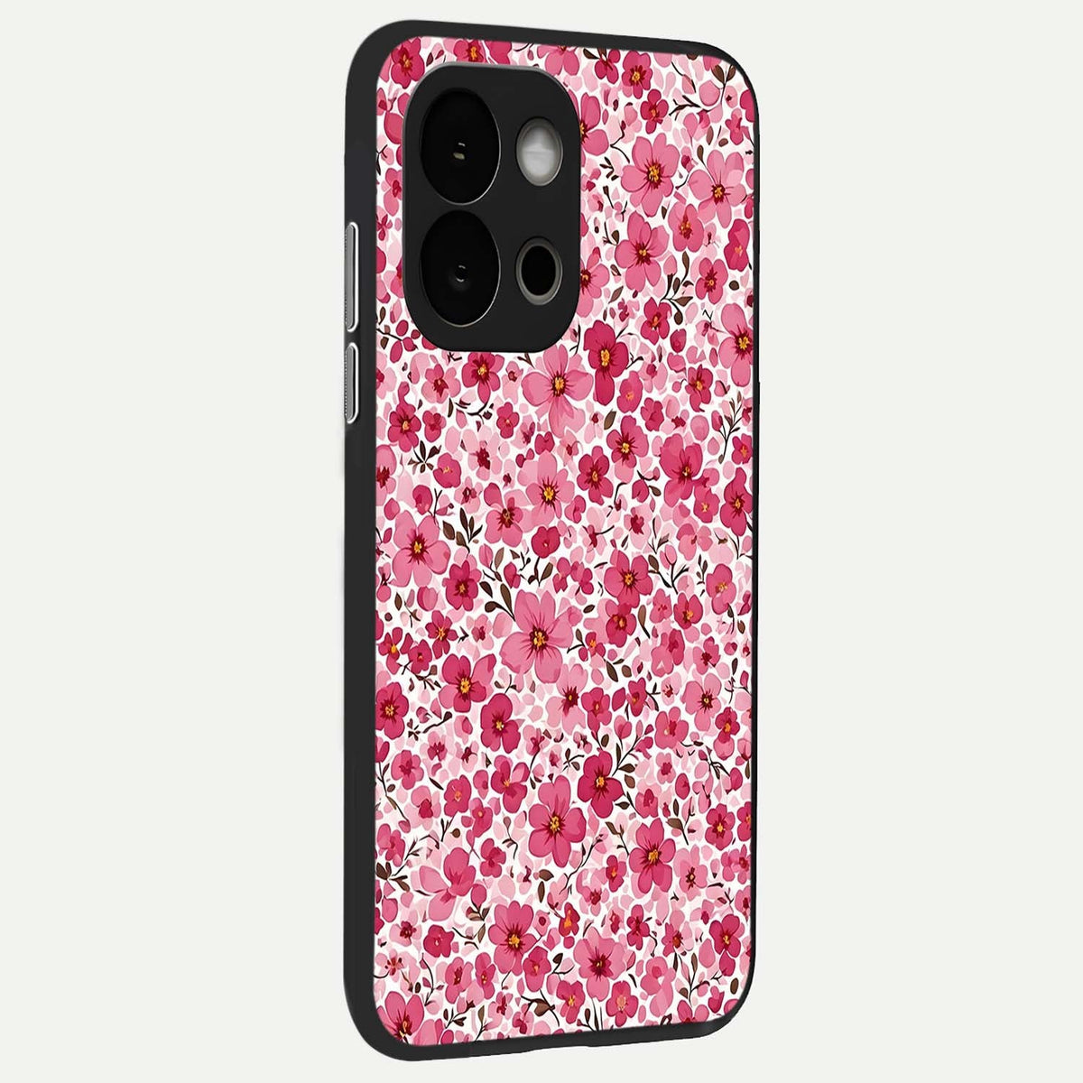  Cherry Blossom Charm back cover For OnePlus 13S slim fit glass case with vibrant aesthetic design