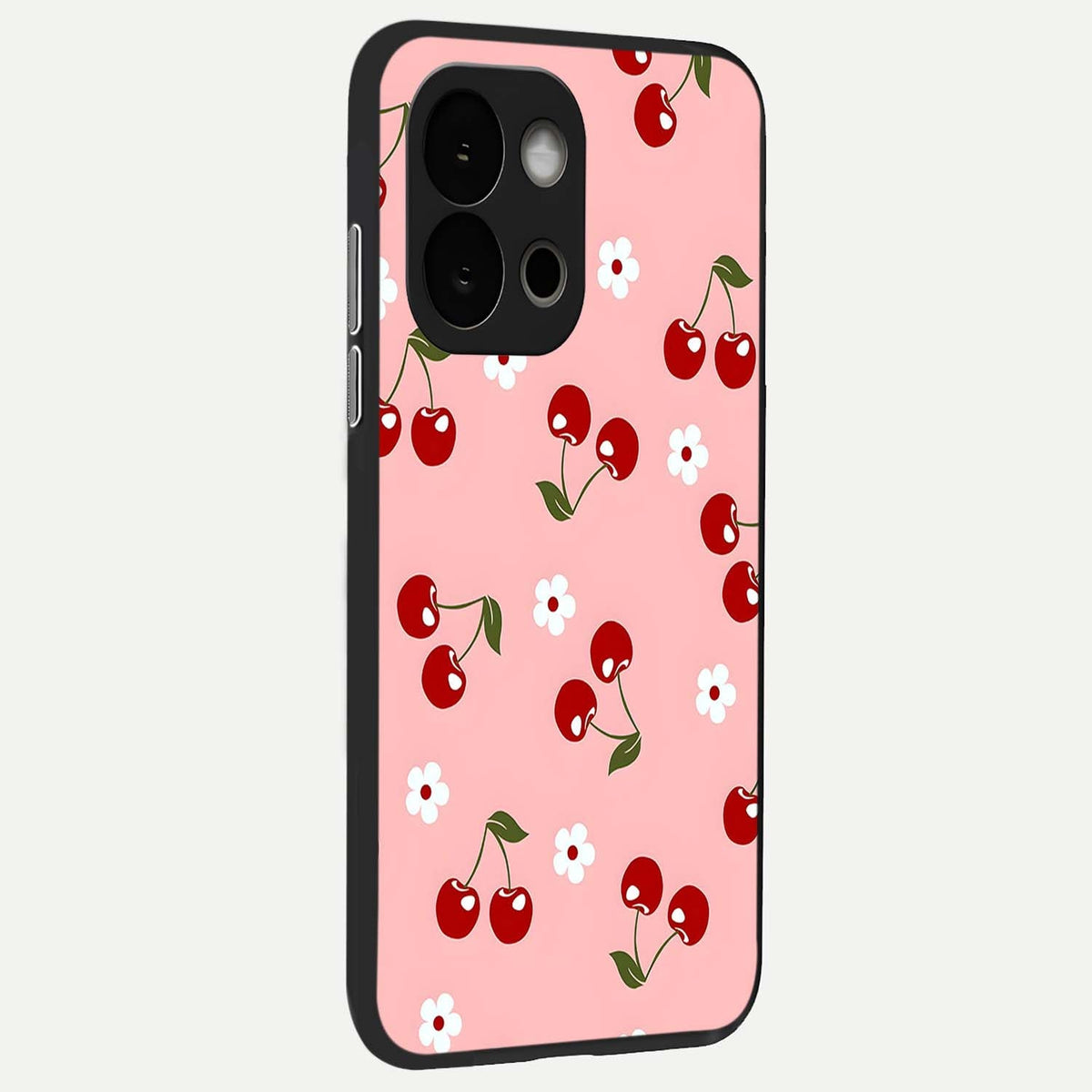  Cherry Love Mood back cover For OnePlus 13S slim fit glass case with vibrant aesthetic design