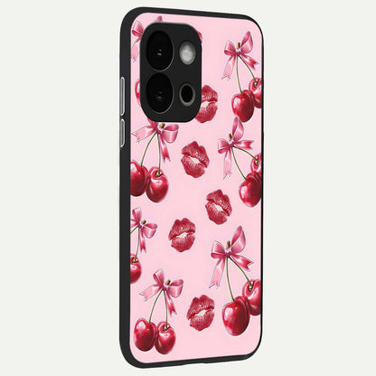  Cherry With Lips back cover For OnePlus 13S slim fit glass case with vibrant aesthetic design