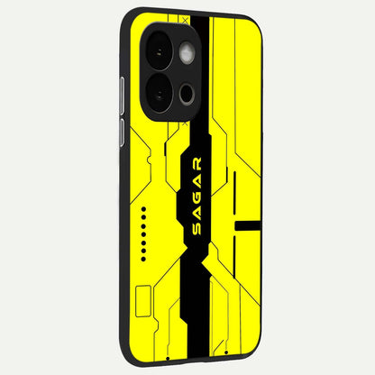  Circuit CYBERPUNK Custom Name back cover For OnePlus 13S slim fit glass case with vibrant aesthetic design