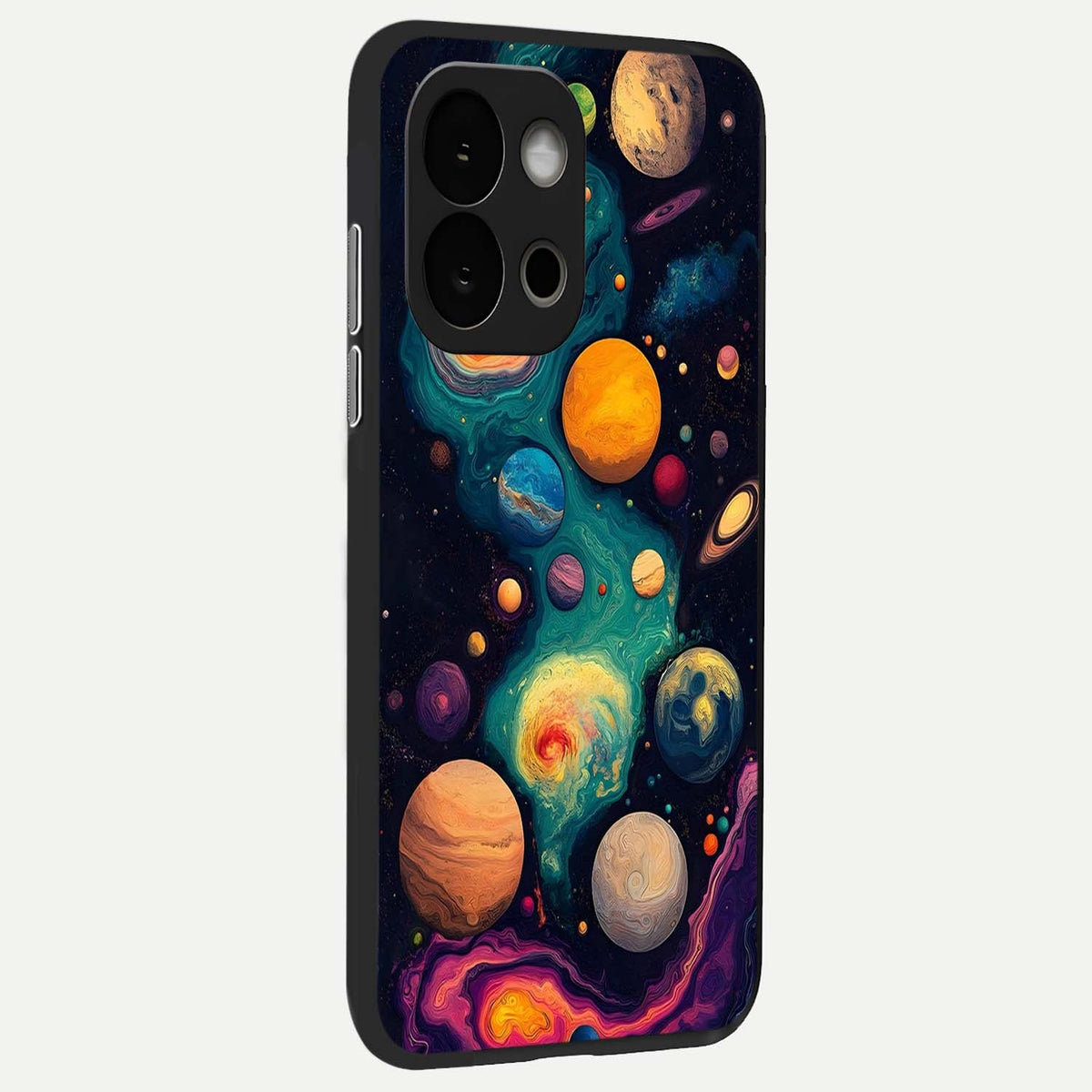  Cosmic Planet Journey back cover For OnePlus 13S slim fit glass case with vibrant aesthetic design