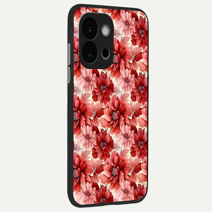  Crimson Love Petals back cover For OnePlus 13S slim fit glass case with vibrant aesthetic design