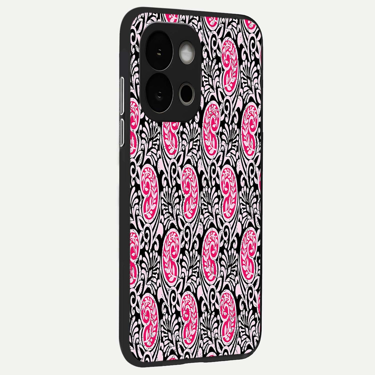  Crimson Paisley Charm back cover For OnePlus 13S slim fit glass case with vibrant aesthetic design