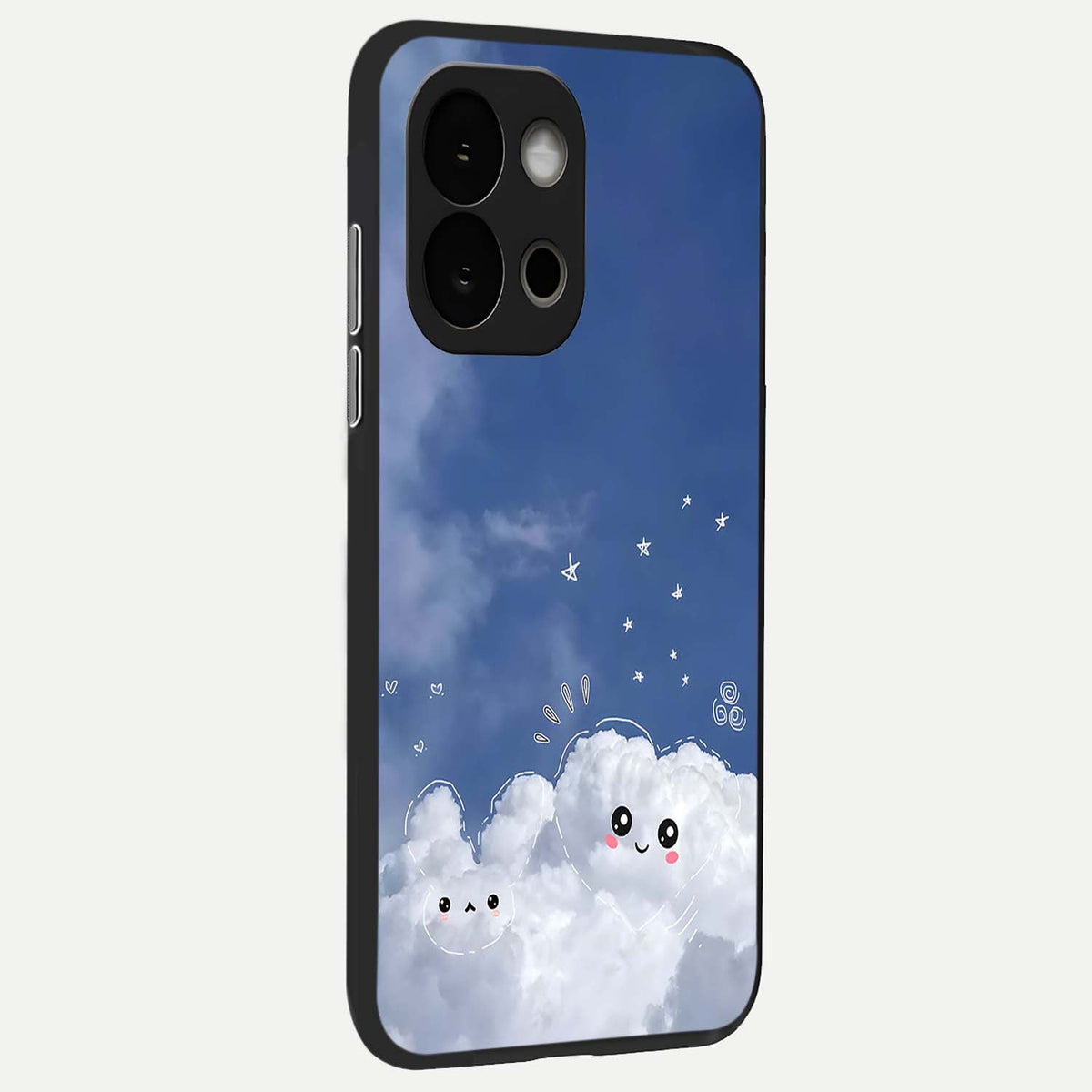  Cute Blossom Cloud back cover For OnePlus 13S slim fit glass case with vibrant aesthetic design