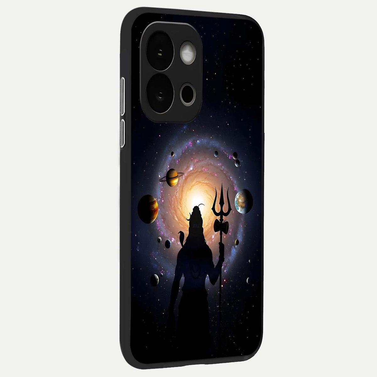  Galactic Shiva Vision back cover For OnePlus 13S slim fit glass case with vibrant aesthetic design