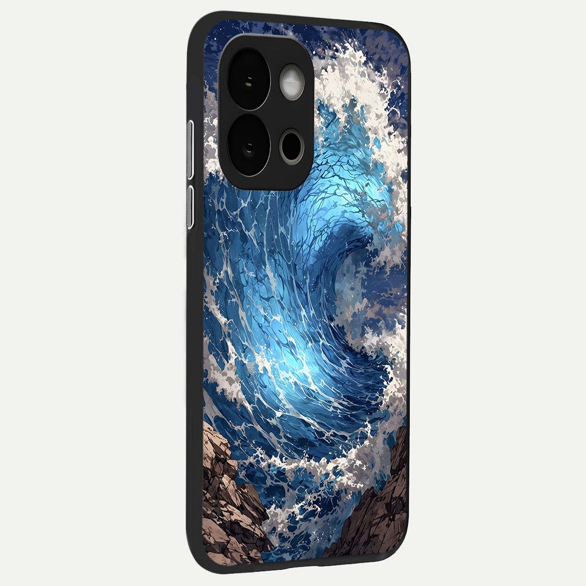  Giant Ocean Wave back cover For OnePlus 13S slim fit glass case with vibrant aesthetic design