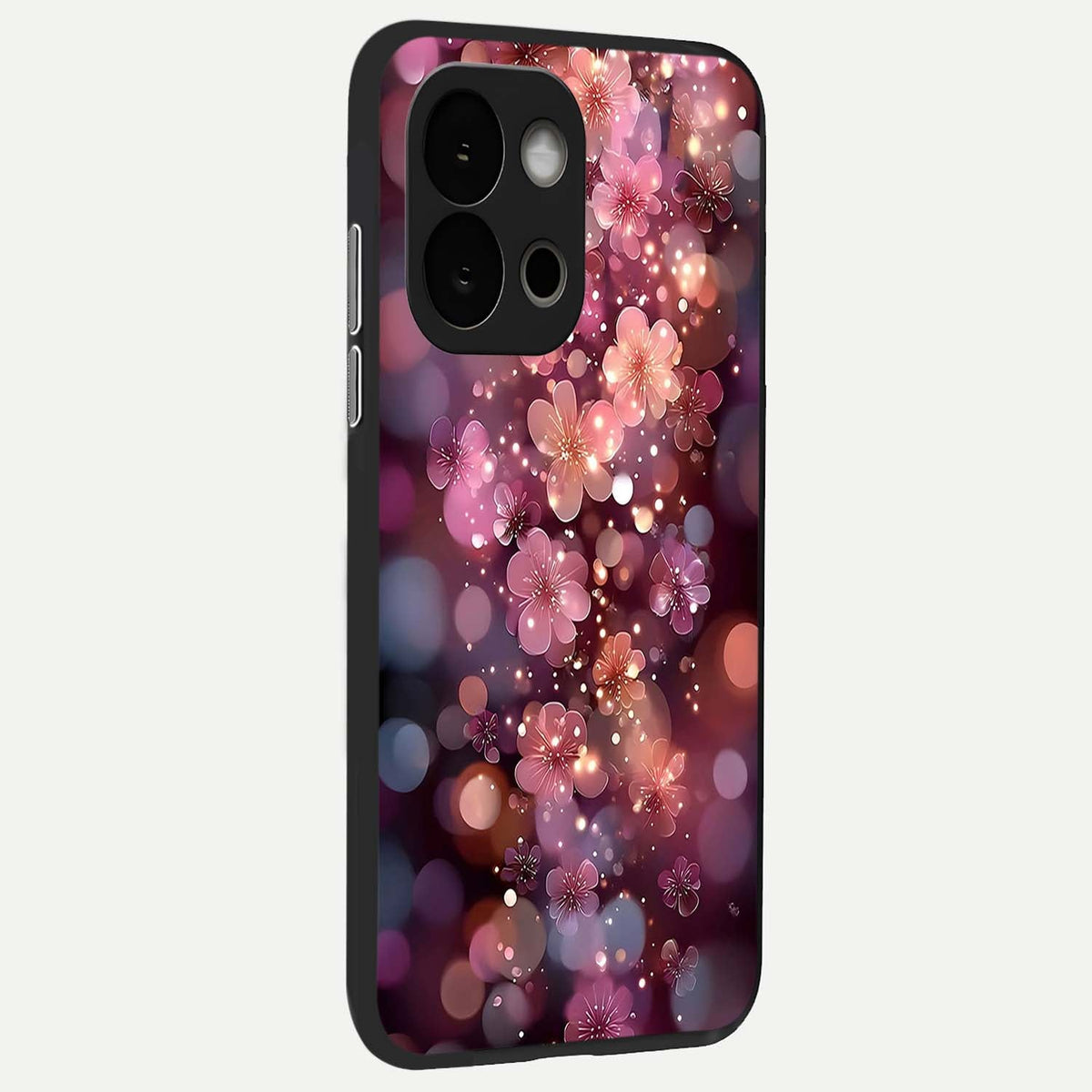  Glowing Petal Bliss back cover For OnePlus 13S slim fit glass case with vibrant aesthetic design