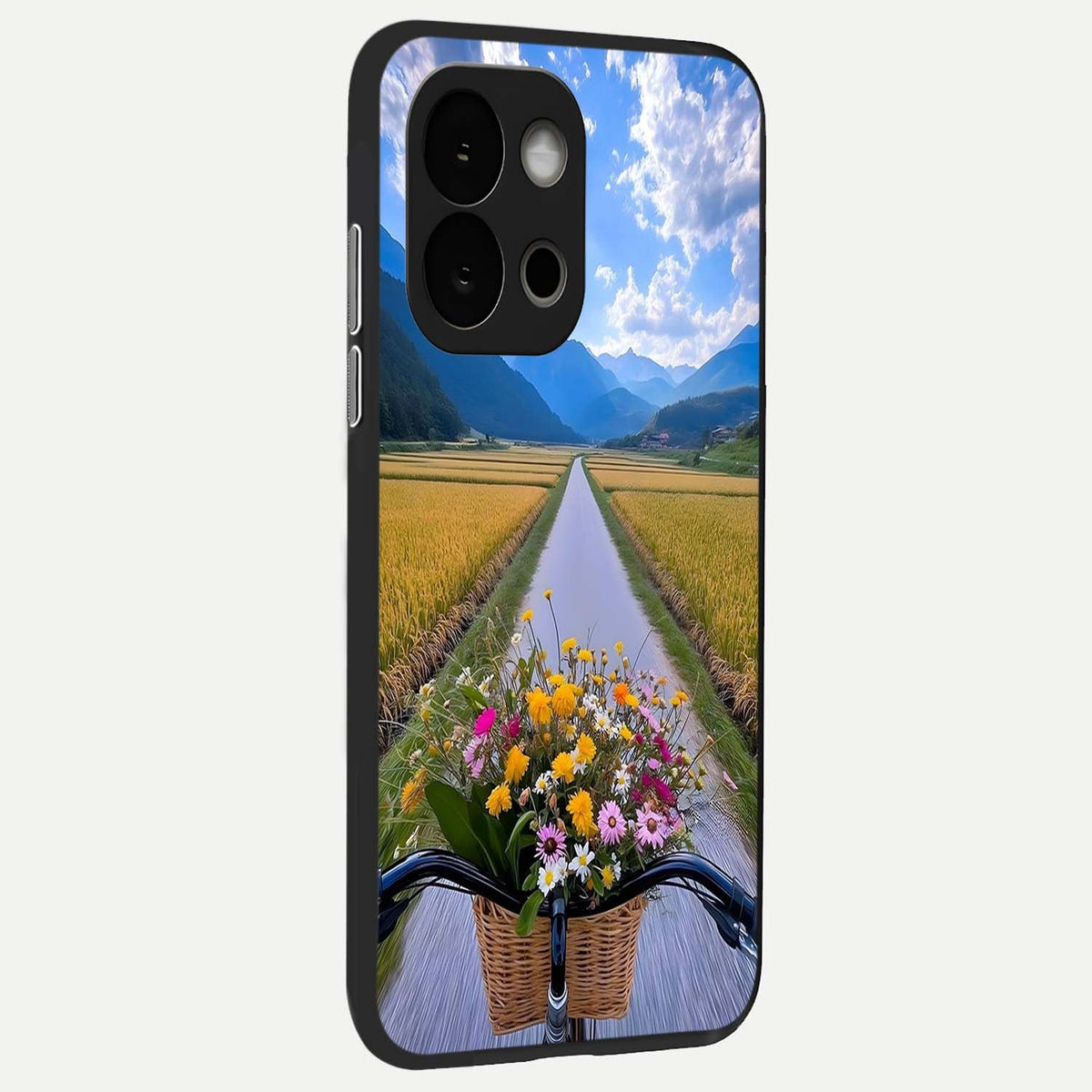  Golden Field Journey back cover For OnePlus 13S slim fit glass case with vibrant aesthetic design