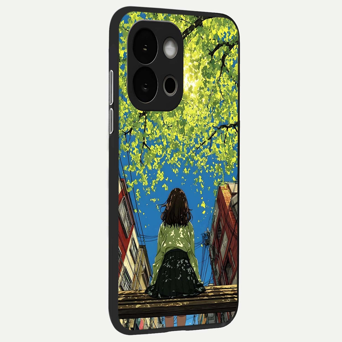  Golden Leaves Glow back cover For OnePlus 13S slim fit glass case with vibrant aesthetic design