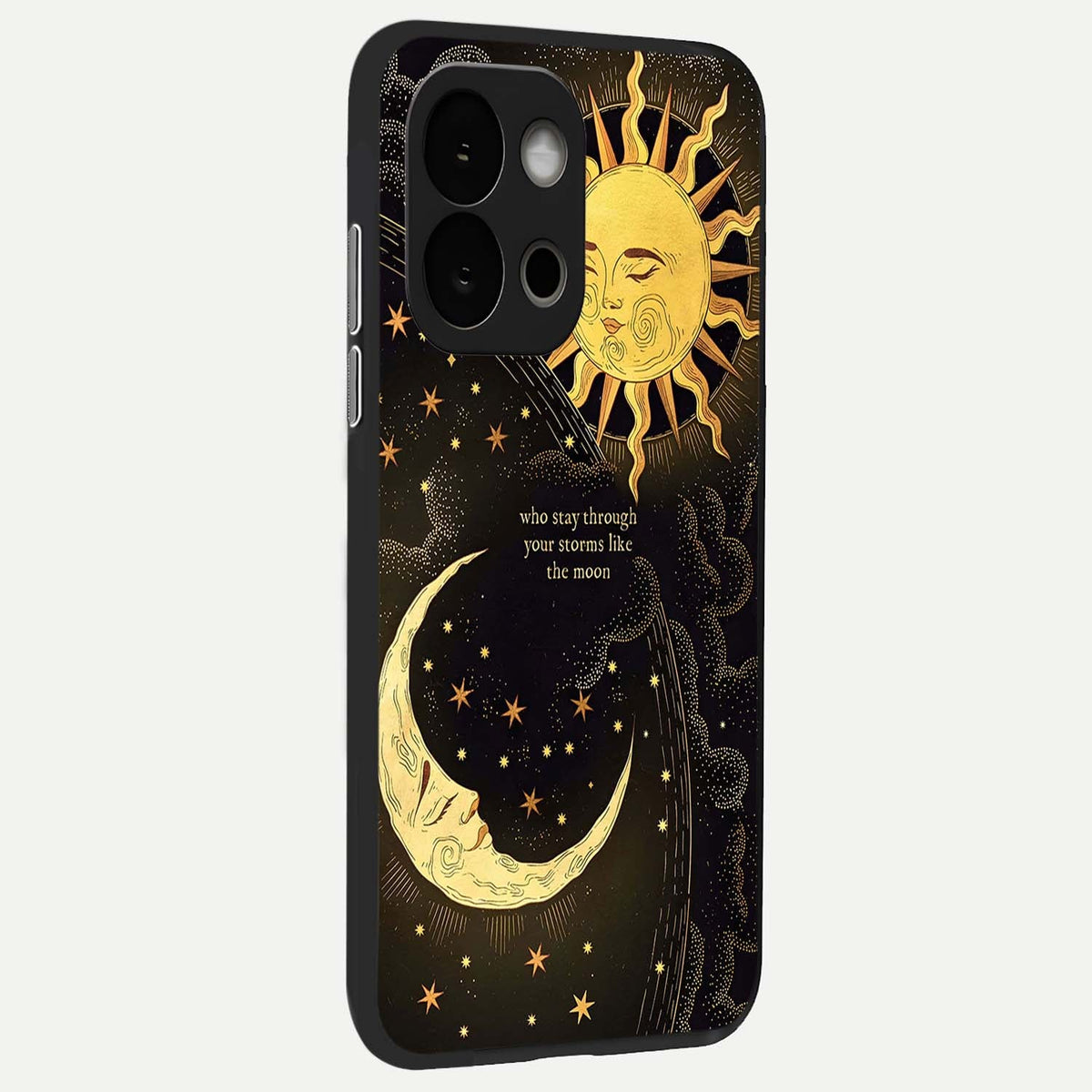 Golden Lunar Love back cover For OnePlus 13S slim fit glass case with vibrant aesthetic design