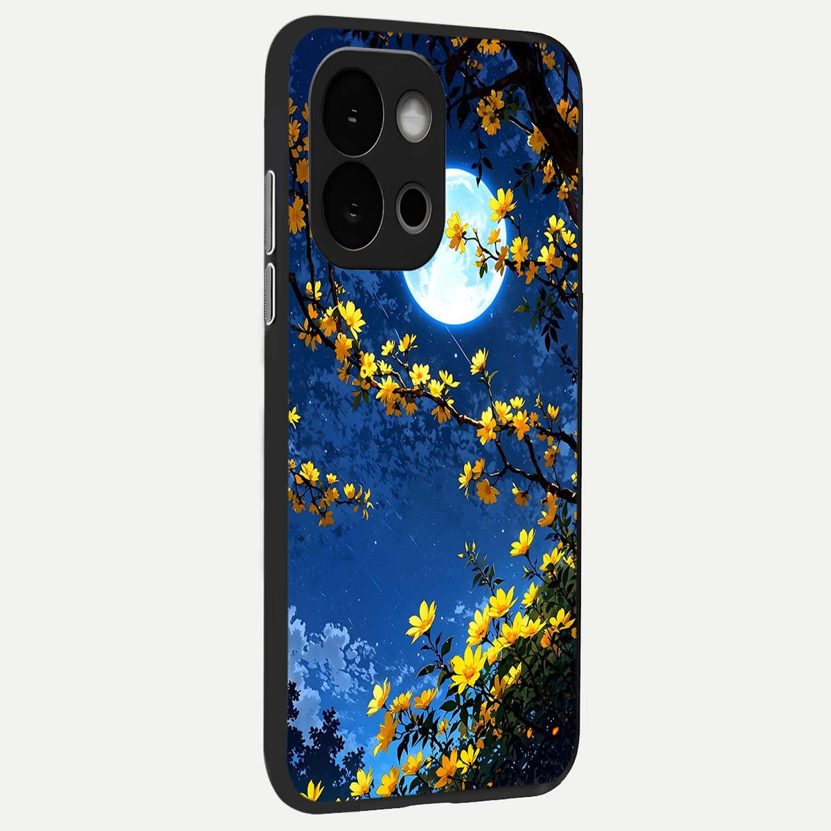  Golden Night Glow back cover For OnePlus 13S slim fit glass case with vibrant aesthetic design