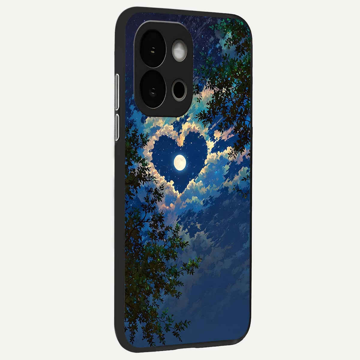  Heart With Moon Sky back cover For OnePlus 13S slim fit glass case with vibrant aesthetic design
