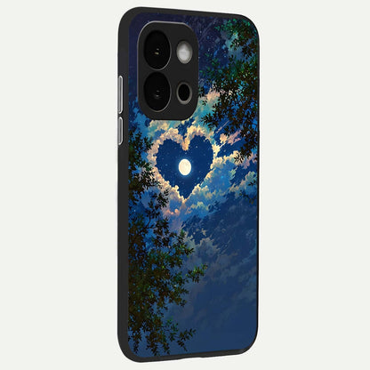  Heart With Moon Sky back cover For OnePlus 13S slim fit glass case with vibrant aesthetic design